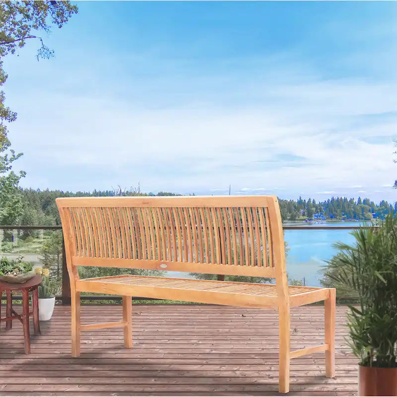Banc de jardin et terrasse en bois de teck Chic Teak Castle, sans accoudoirs, 1,5 m