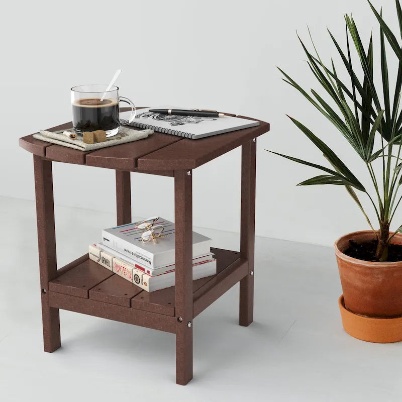 Table d'appoint extérieure pour chaises Adirondack, résistante aux intempéries, à l'humidité, à l'eau et aux taches.