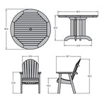 Ensemble de salle à manger Highwood Commercial Muskoka 5 pièces Adirondack 48