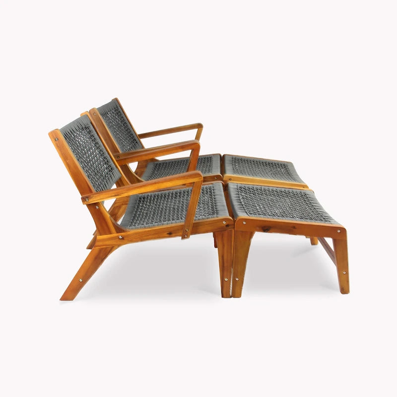 Ensemble de deux chaises longues en corde de Séville - Non disponible