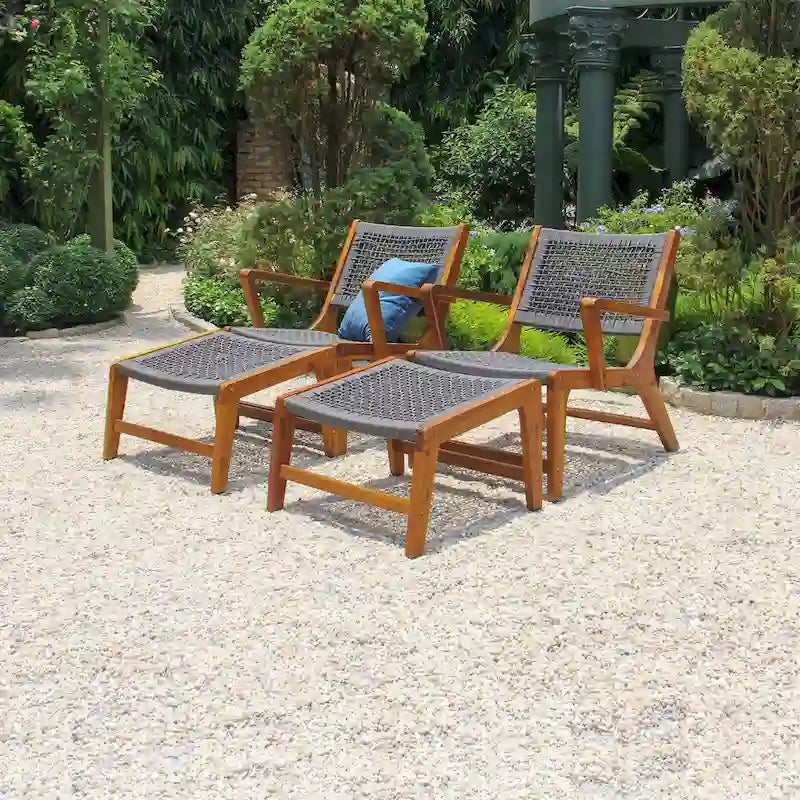 Ensemble de deux chaises longues en corde de Séville - Non disponible