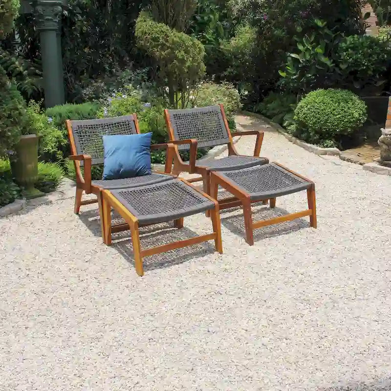 Ensemble de deux chaises longues en corde de Séville - Non disponible