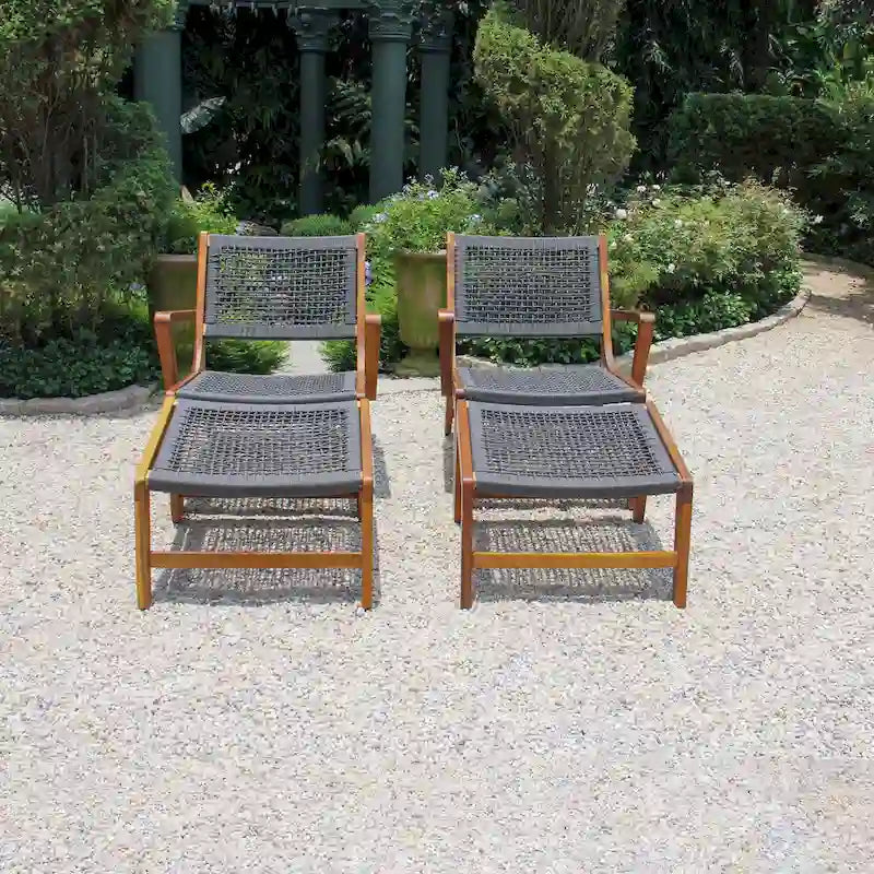 Ensemble de deux chaises longues en corde de Séville - Non disponible