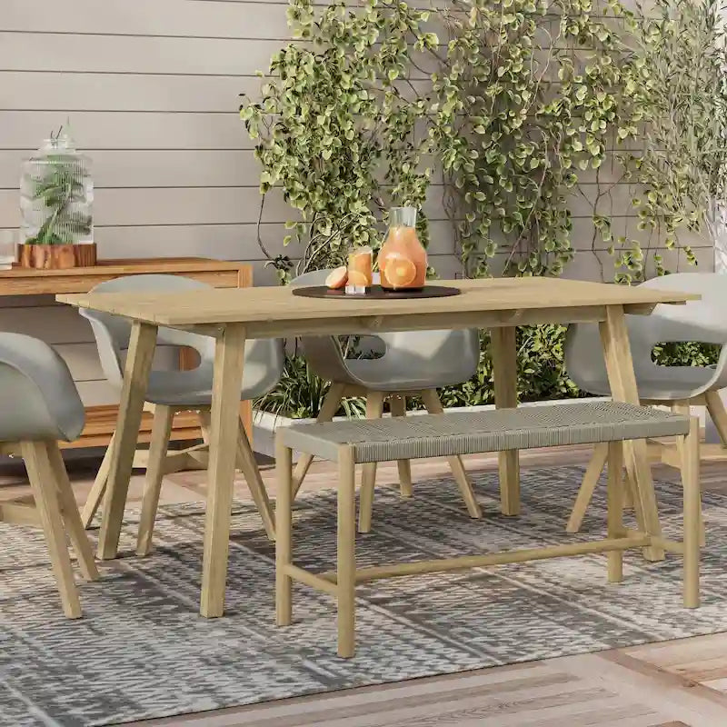 Banc contemporain d'extérieur/intérieur WYNDENHALL Soraya 45,7 cm x 116,8 cm (18 po x 46 po) - Profondeur : 40 cm (15,7 po) ; largeur : 116,8 cm (46 po) ; hauteur : 45,5 cm (17,9 po)