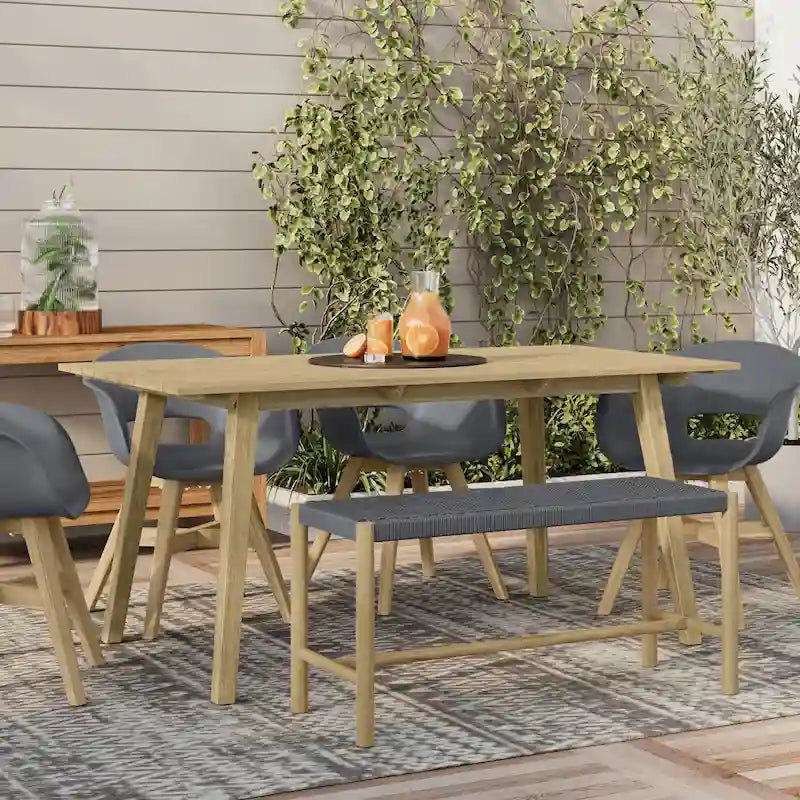 Banc contemporain d'extérieur/intérieur WYNDENHALL Soraya 45,7 cm x 116,8 cm (18 po x 46 po) - Profondeur : 40 cm (15,7 po) ; largeur : 116,8 cm (46 po) ; hauteur : 45,5 cm (17,9 po)