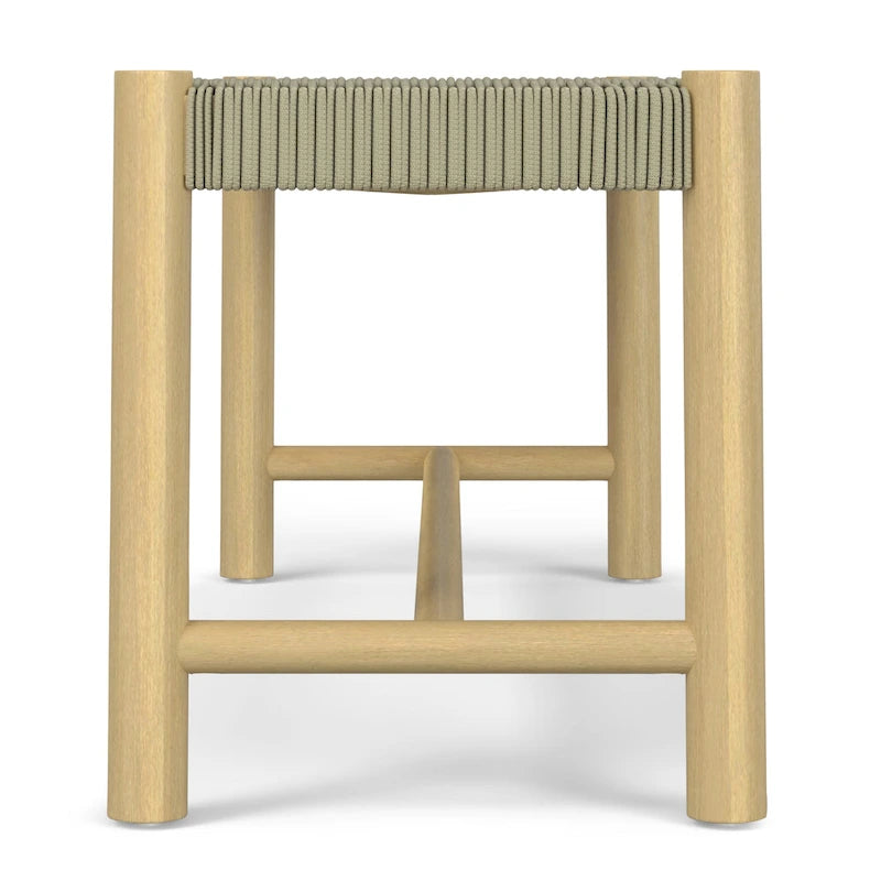 Banc contemporain d'extérieur/intérieur WYNDENHALL Soraya 45,7 cm x 116,8 cm (18 po x 46 po) - Profondeur : 40 cm (15,7 po) ; largeur : 116,8 cm (46 po) ; hauteur : 45,5 cm (17,9 po)