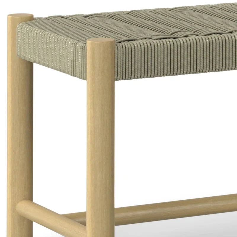 Banc contemporain d'extérieur/intérieur WYNDENHALL Soraya 45,7 cm x 116,8 cm (18 po x 46 po) - Profondeur : 40 cm (15,7 po) ; largeur : 116,8 cm (46 po) ; hauteur : 45,5 cm (17,9 po)