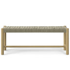 Banc contemporain d'extérieur/intérieur WYNDENHALL Soraya 45,7 cm x 116,8 cm (18 po x 46 po) - Profondeur : 40 cm (15,7 po) ; largeur : 116,8 cm (46 po) ; hauteur : 45,5 cm (17,9 po)