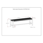 Banc contemporain d'extérieur/intérieur WYNDENHALL Soraya 45,7 cm x 116,8 cm (18 po x 46 po) - Profondeur : 40 cm (15,7 po) ; largeur : 116,8 cm (46 po) ; hauteur : 45,5 cm (17,9 po)