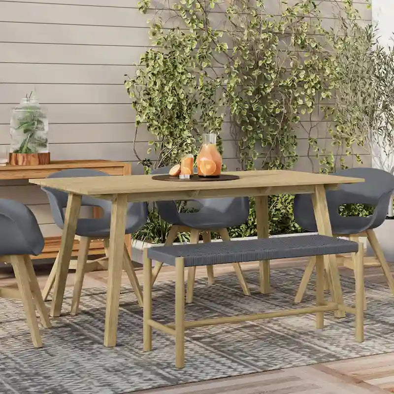 Banc contemporain d'extérieur/intérieur WYNDENHALL Soraya 45,7 cm x 116,8 cm (18 po x 46 po) - Profondeur : 40 cm (15,7 po) ; largeur : 116,8 cm (46 po) ; hauteur : 45,5 cm (17,9 po)