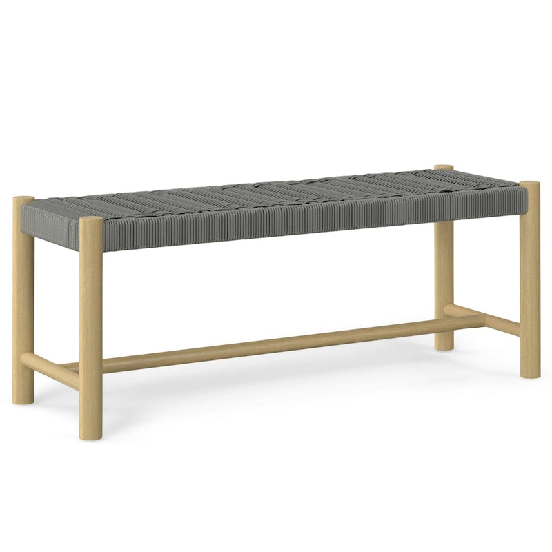 Banc contemporain d'extérieur/intérieur WYNDENHALL Soraya 45,7 cm x 116,8 cm (18 po x 46 po) - Profondeur : 40 cm (15,7 po) ; largeur : 116,8 cm (46 po) ; hauteur : 45,5 cm (17,9 po)