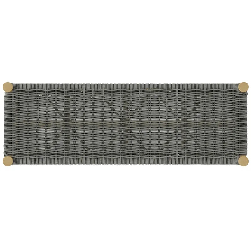 Banc contemporain d'extérieur/intérieur WYNDENHALL Soraya 45,7 cm x 116,8 cm (18 po x 46 po) - Profondeur : 40 cm (15,7 po) ; largeur : 116,8 cm (46 po) ; hauteur : 45,5 cm (17,9 po)