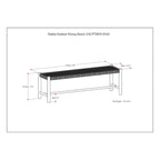 Banc contemporain d'extérieur/intérieur WYNDENHALL Soraya 45,7 cm x 116,8 cm (18 po x 46 po) - Profondeur : 40 cm (15,7 po) ; largeur : 116,8 cm (46 po) ; hauteur : 45,5 cm (17,9 po)