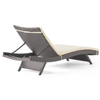 Chaise longue d'extérieur Hypoint en osier sans accoudoirs avec coussin, par Christopher Knight Home