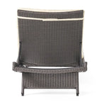 Chaise longue d'extérieur Hypoint en osier sans accoudoirs avec coussin, par Christopher Knight Home