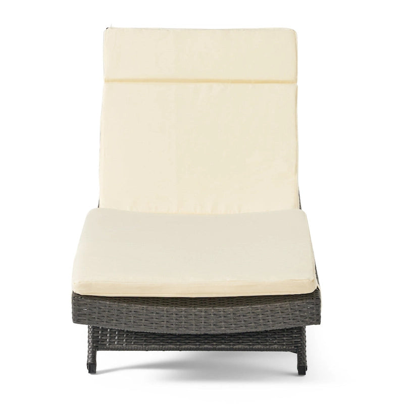 Chaise longue d'extérieur Hypoint en osier sans accoudoirs avec coussin, par Christopher Knight Home