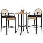 Ensemble de repas d'extérieur rond pour 2 personnes avec coussins