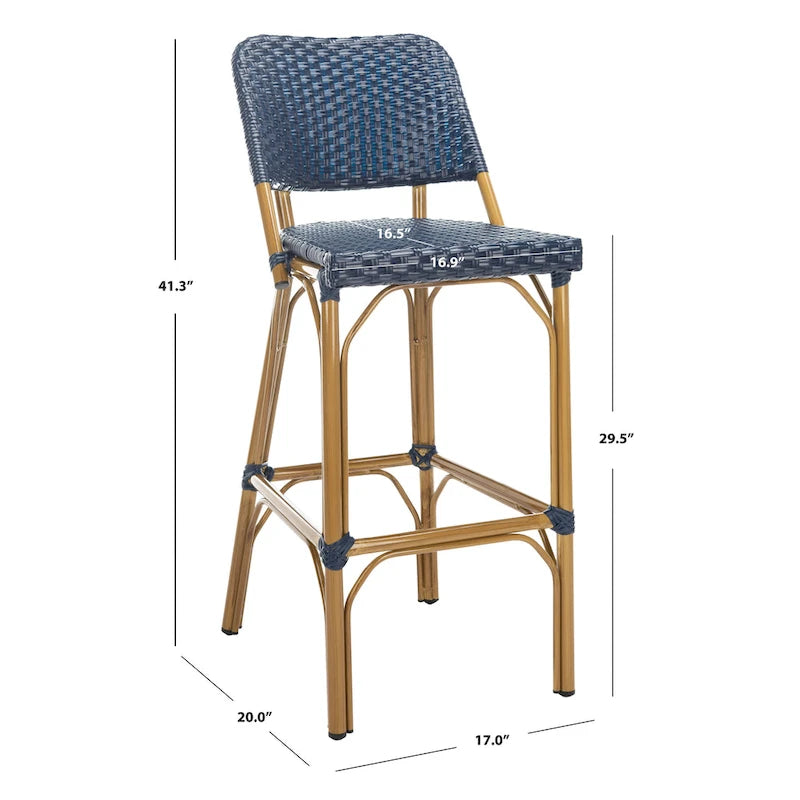 Tabouret de bar SAFAVIEH Janyce 76 cm (30 pouces) - 43 x 51 x 105 cm (17 x 20 x 41,3 pouces) - 43 cm (L) x 51 cm (P) x 104 cm (H)