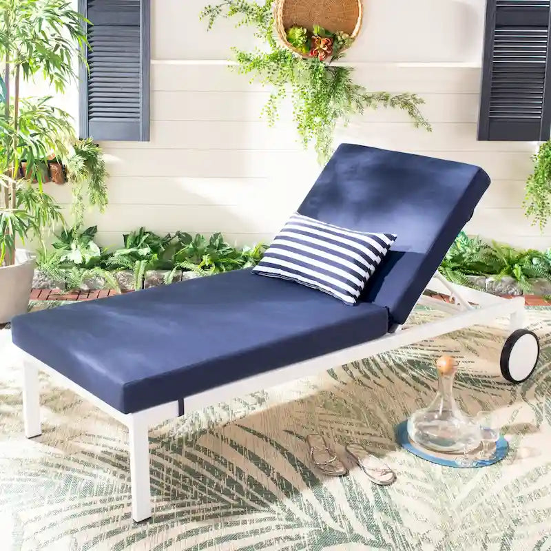 Transat d'extérieur SAFAVIEH Miya - 72,8 cm (L) x 27,6 cm (P) x 33 cm (H) - 73 cm (L) x 33 cm (P) x 28 cm (H)