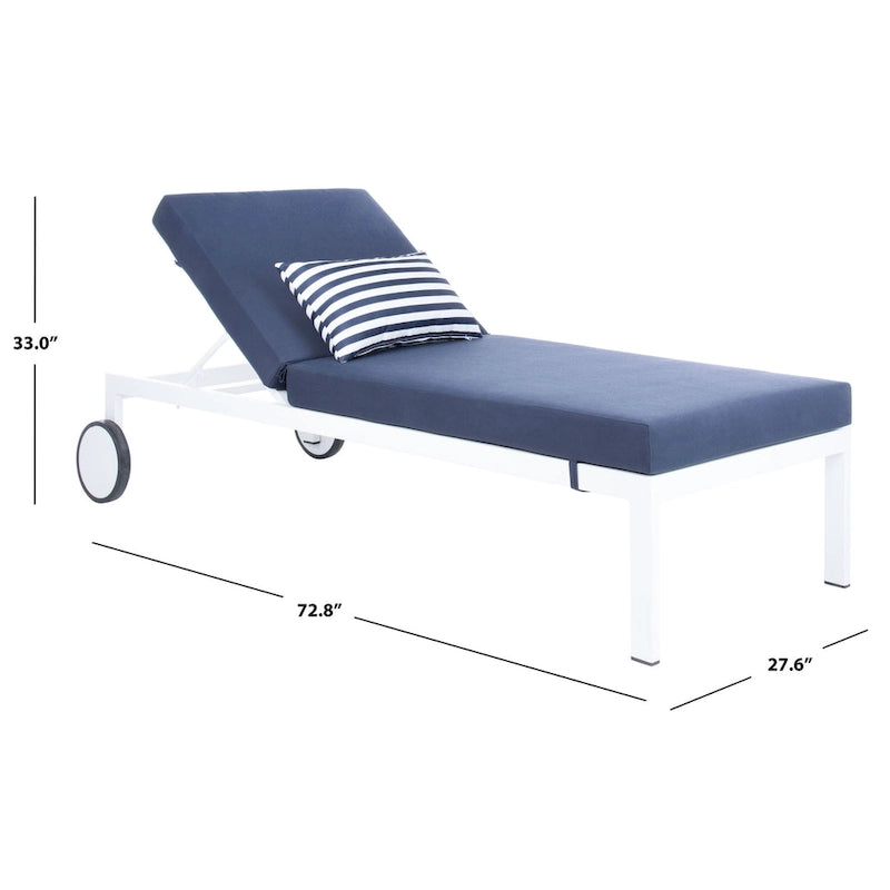 Transat d'extérieur SAFAVIEH Miya - 72,8 cm (L) x 27,6 cm (P) x 33 cm (H) - 73 cm (L) x 33 cm (P) x 28 cm (H)