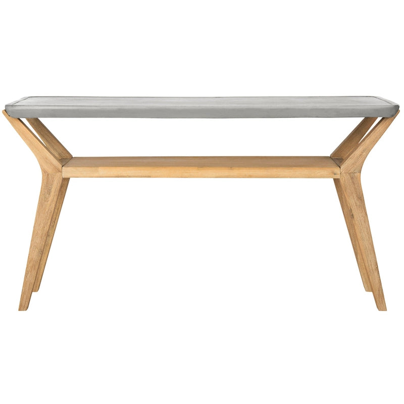 Console intérieure/extérieure moderne en béton gris foncé SAFAVIEH Naemi - 55,1 x 17,7 x 29,5 cm (L x P x H)
