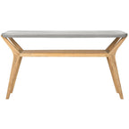 Console intérieure/extérieure moderne en béton gris foncé SAFAVIEH Naemi - 55,1 x 17,7 x 29,5 cm (L x P x H)