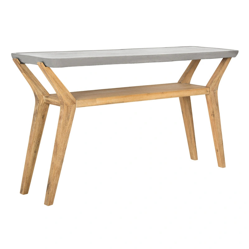 Console intérieure/extérieure moderne en béton gris foncé SAFAVIEH Naemi - 55,1 x 17,7 x 29,5 cm (L x P x H)