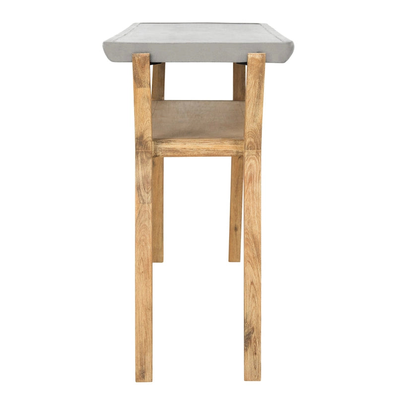 Console intérieure/extérieure moderne en béton gris foncé SAFAVIEH Naemi - 55,1 x 17,7 x 29,5 cm (L x P x H)