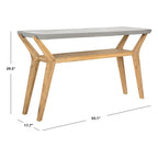 Console intérieure/extérieure moderne en béton gris foncé SAFAVIEH Naemi - 55,1 x 17,7 x 29,5 cm (L x P x H)
