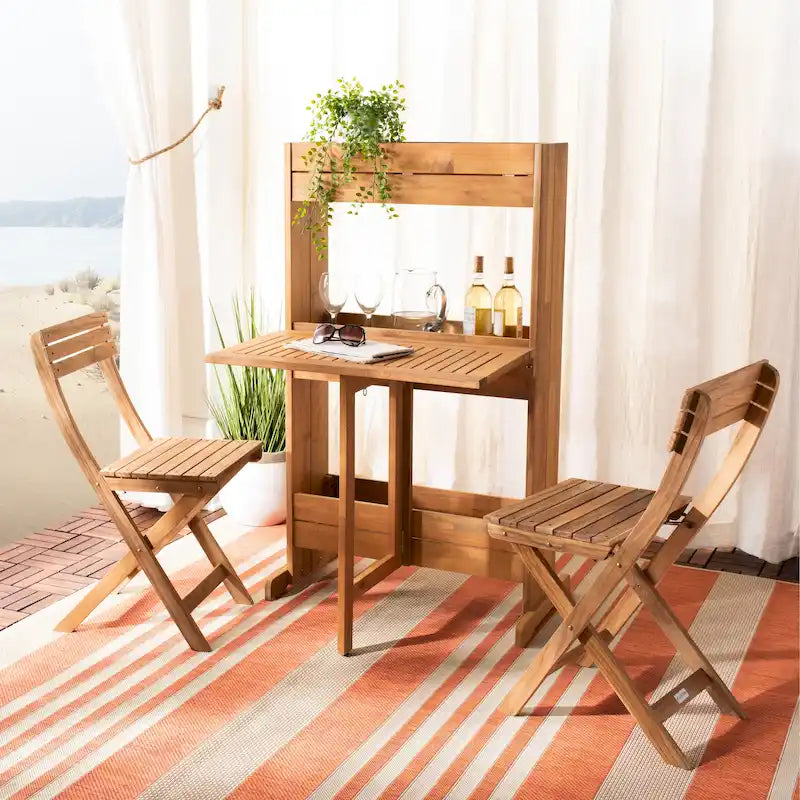 Ensemble bistro 3 pièces Evelin pour étagère à fleurs d'extérieur SAFAVIEH - 25 cm (L) x 29 cm (P) x 49 cm (H)