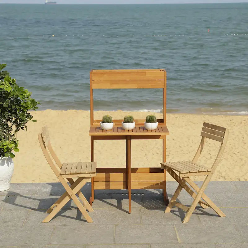 Ensemble bistro 3 pièces Evelin pour étagère à fleurs d'extérieur SAFAVIEH - 25 cm (L) x 29 cm (P) x 49 cm (H)