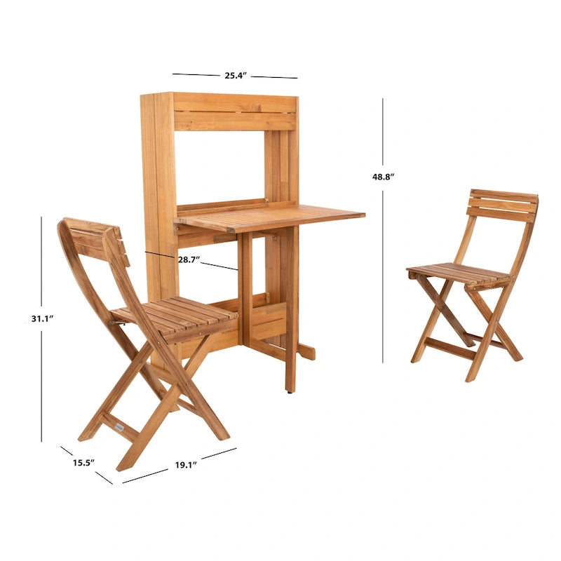 Ensemble bistro 3 pièces Evelin pour étagère à fleurs d'extérieur SAFAVIEH - 25 cm (L) x 29 cm (P) x 49 cm (H)