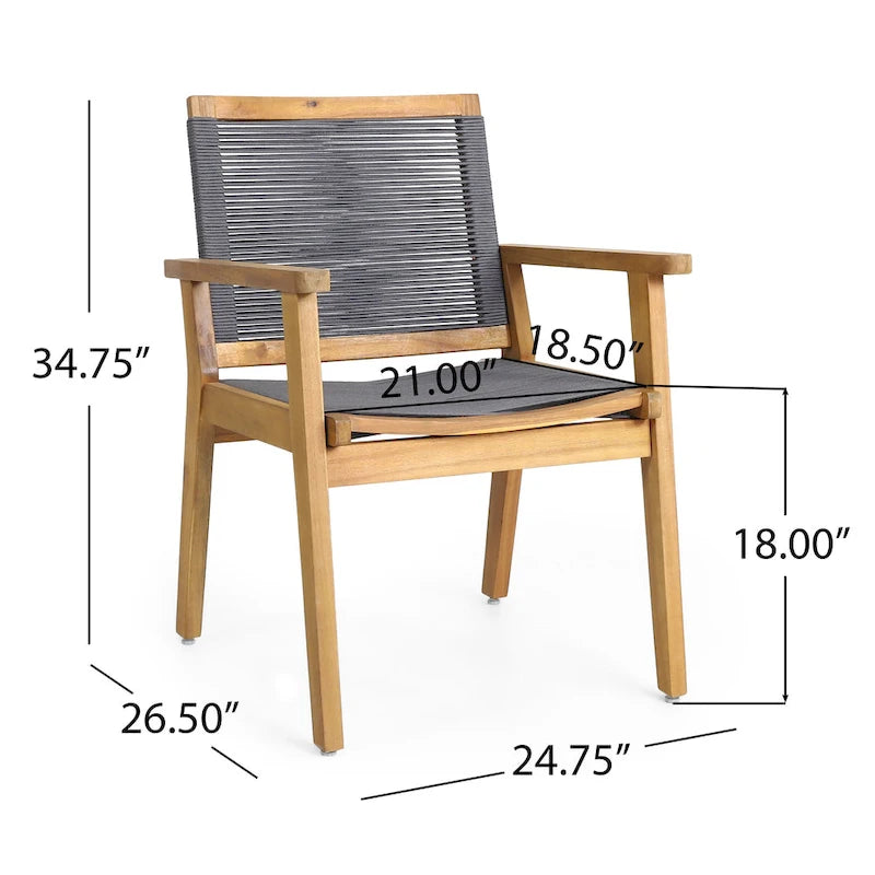 Ensemble de salle à manger d'extérieur 7 pièces en bois d'acacia McGill par Christopher Knight Home