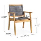 Ensemble de salle à manger d'extérieur 7 pièces en bois d'acacia McGill par Christopher Knight Home