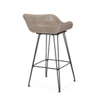 Tabourets de bar d'extérieur Kevin en osier et fer (lot de 2) par Christopher Knight Home