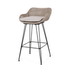 Tabourets de bar d'extérieur Kevin en osier et fer (lot de 2) par Christopher Knight Home