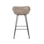 Tabourets de bar d'extérieur Kevin en osier et fer (lot de 2) par Christopher Knight Home