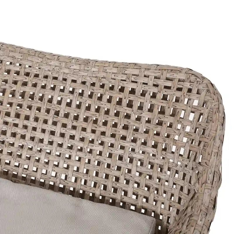 Tabourets de bar d'extérieur Kevin en osier et fer (lot de 2) par Christopher Knight Home