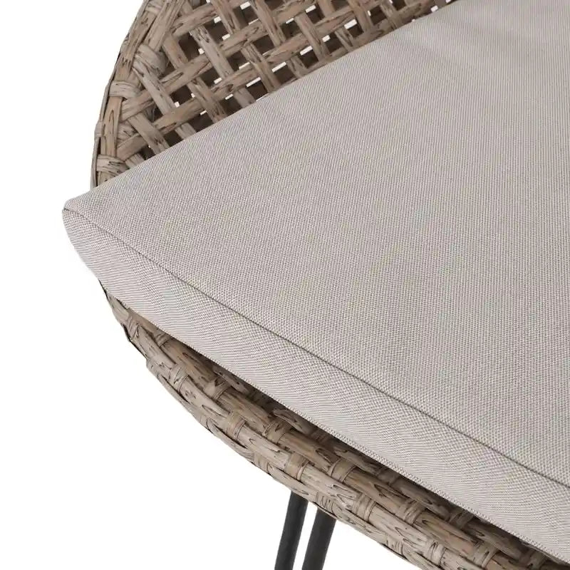 Tabourets de bar d'extérieur Kevin en osier et fer (lot de 2) par Christopher Knight Home