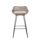 Tabourets de bar d'extérieur Kevin en osier et fer (lot de 2) par Christopher Knight Home