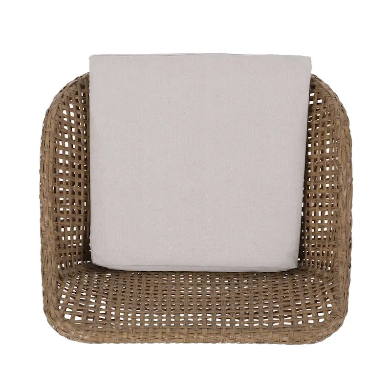 Tabourets de bar d'extérieur Kevin en osier et fer (lot de 2) par Christopher Knight Home