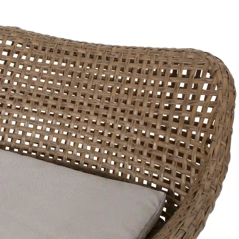 Tabourets de bar d'extérieur Kevin en osier et fer (lot de 2) par Christopher Knight Home