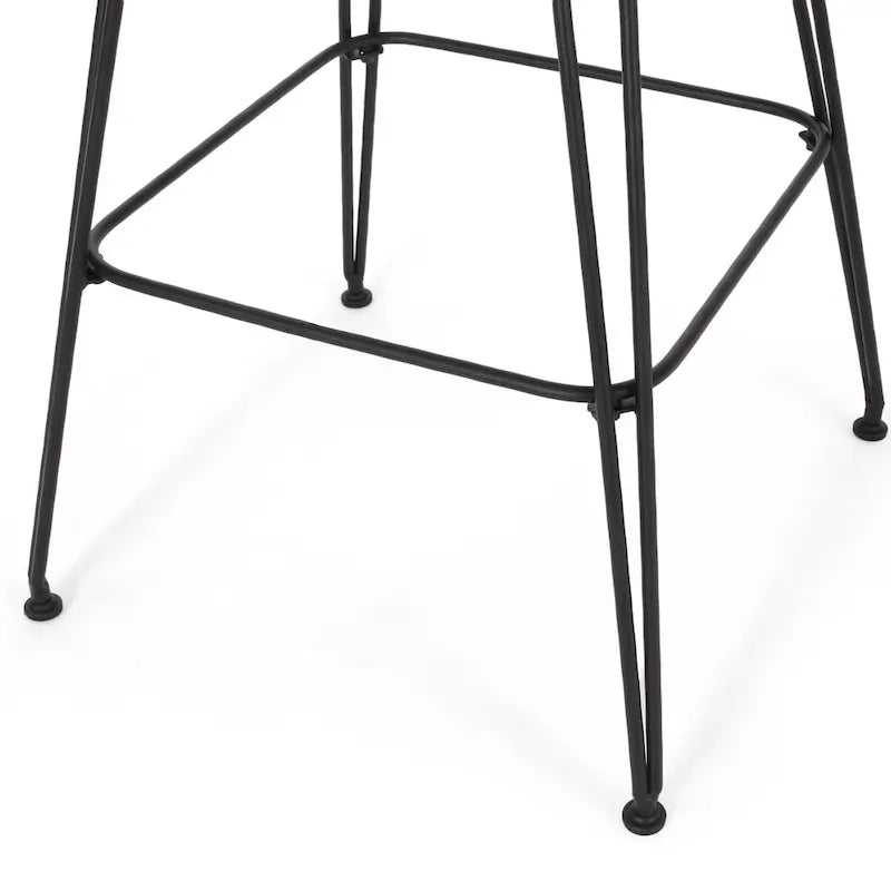 Tabourets de bar d'extérieur Kevin en osier et fer (lot de 2) par Christopher Knight Home