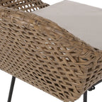 Tabourets de bar d'extérieur Kevin en osier et fer (lot de 2) par Christopher Knight Home