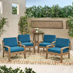 Fauteuils club d'extérieur Grenada en bois d'acacia avec coussins (ensemble de 4) par Christopher Knight Home - 31,00 cm L x 29,00 cm P x 27,25 cm H
