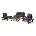Ensemble de conversation d'extérieur 4 pièces en bois d'acacia Sedona par Christopher Knight Home