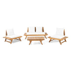 Ensemble de conversation d'extérieur 4 pièces en bois d'acacia Sedona par Christopher Knight Home