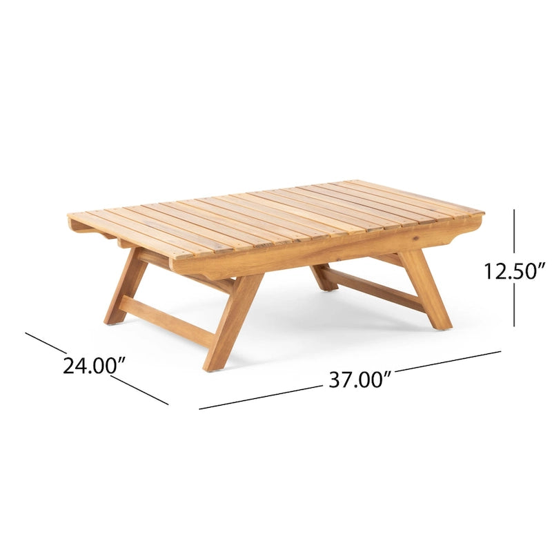 Ensemble de conversation d'extérieur 4 pièces en bois d'acacia Sedona par Christopher Knight Home
