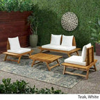 Ensemble de conversation d'extérieur 4 pièces en bois d'acacia Sedona par Christopher Knight Home