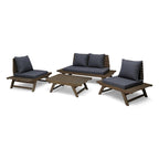 Ensemble de conversation d'extérieur 4 pièces en bois d'acacia Sedona par Christopher Knight Home